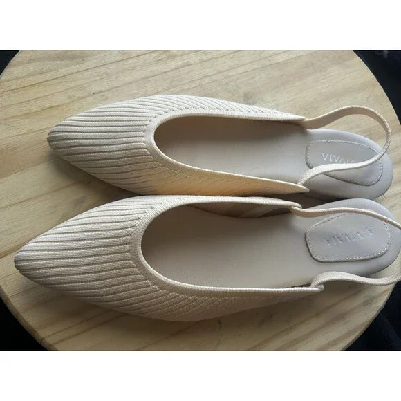 VIVAIA Aria 5 Light Beige Sling Back Pointed Toe Ballet Flats 39/US 8.5 - Picture 10 of 11